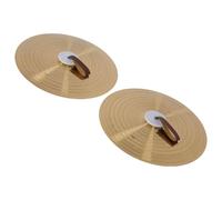 FILFEEL 16 Inch Hand Cymbal Pair - High-Hardness Alloy Percussion Instrument for Band Performance, Rock Jazz Drumming, Ergonomic Finger Straps, Professional Sound Clarity - 16in