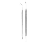FILFEEL 2 in 1 Stainless Steel Eyelash Lift Tool with Comb and Curved Needle for Precision Lash Separation Eyelash Perming Tinting for Makeup Artists (Silver)