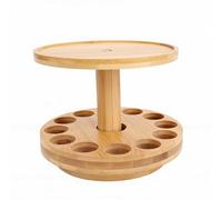 FILFEEL 2 Tier Bamboo Essential Oil Diffuser Stand and Organizer with 360 Degree Rotating Tray Holds 12 Bottles 5ml 10ml 15ml 20ml for Bedroom Living Room Office Decor (12 Hole)