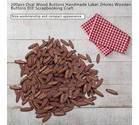 FILFEEL 200pcs Oval Wooden Buttons for Sewing, Scrapbooking & Crafting - Clear Lettering, Material, Unique DIY Creations