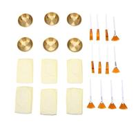 FILFEEL 24pcs Facial Mixing Tool Kit DIY Face Bowl Set 6 Stainless Steel Bowls 6 Fleece Headbands Fan Brushes Flat Top Brushes with Nylon Brush Fan for (Gold)