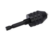 FILFEEL 3 Jaw Chuck Adapter with /4 Inch Hex Shank for Cordless Screwdriver - Keyless Drill Chuck for 0.3-6.5mm Bits - Alloy Steel Quick-Change Converter for Drilling & Driving