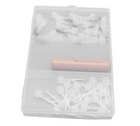 FILFEEL 40 Pcs Dual Ended Nail Polish Brush Replacement Heads with Wooden Handle for Nail Art Creativity