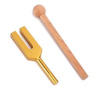 FILFEEL 4096Hz Yoga Tuning Fork Meditation Tuning Energy Fork Sound Healing Tool with Hammer for Massage Acupressure Gold Aluminum Alloy