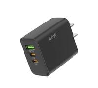 FILFEEL 40W GaN USB C with 2 Type C Ports + USB A Port - Compact 40W Fast Charging Block for Tablets and Devices (Black)