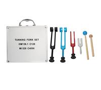 FILFEEL 4pcs Aluminum Alloy Tuning Fork Set C4096 Mi528 C128 OM136.1 with Hammer and Storage Case for Healing Meditation