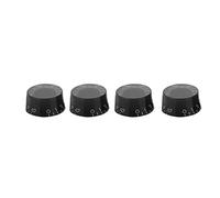 FILFEEL 4pcs Guitar Knobs,Guitar Tone Knob with Colored Scales Guitar Accessory Slight Indent Design for Anti Slip Operation of Finger for LP Guitars (Black Knob White Lettering)