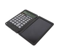 FILFEEL 6-Inch Desktop Calculator with Notepad & Memo Lock Function, 12-Digit Silent Dual Power Desk Calculator for Office and School (Black)
