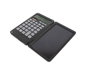 FILFEEL 6-Inch Desktop Calculator with Notepad & Memo Lock Function, 12-Digit Silent Dual Power Desk Calculator for Office and School (Black)