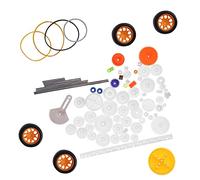 FILFEEL 78pcs Plastic Gears Set, Gear Pulley Belt Rack Shaft Accessories Kit with Various Sizes, for Replacement Parts and Mechanical Projects