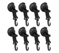 FILFEEL 8PCS -Duty Suction Cup Hooks with Elastic Cords - 22 Lb Capacity Portable Tie-Down Kit for Car, Boat, Tent, Awning & Outdoor Gear - No-Drill Mounting