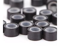 FILFEEL Aluminium Silicone Microrings Beads for Braiding 500pcs Dark Brown (#2)