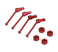 FILFEEL Aluminum Alloy Front and Rear CVD Driveshaft for Latrax Teton/Desert Prerunner /18 RC Car, Easy Installation (Red)