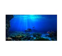 FILFEEL Aquarium Background Fish Tank Decorations Pictures 3D Effect PVC Adhesive Poster Underwater World Backdrop Decoration Paper Cling Decals Sticker (122 x 61cm)