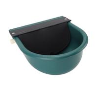 FILFEEL Automatic Livestock Bowl with Valve - Green HDPE Farm Feeder for Cattle, Sheep, Horses & Goats - Abrasion- Drinking Trough with Removable Lid - 10.2 X 11.0 X 5.5 Inch