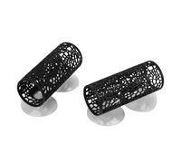 FILFEEL Betta Tunnels for Aquarium - 2PCS Hollow Fish Hideout Swim Tube with Suction Cups, Safe Plastic Betta Fish Tunnel Hammock Decor for Bettas, Shrimp & Small Tropical - 3.94 X (Black)