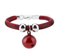 FILFEEL Cat Collar, 38cm Kitten Collar with Little Bell Soft Nylon Adjustable Extension Chain Small Dogs (Jian Hong)