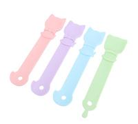 FILFEEL Cat Strip Feeders - 4PCS Multifunctional Squeeze Licking Spoon for Liquid Snacks Puree Wet Food Dispenser Tool - Food-Grade Plastic Cat Feeding Spoons - 10.43 X 2.36 Inch
