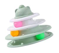 FILFEEL Cat Turntable Toy 3 Tier Interactive Mental Physical Exercise Kitten Supplies Green and White (Green and White)