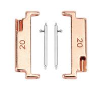 FILFEEL Color Retention Metal Watch Band Adapter,Easy to Tighten and Remove Watch Connection Adapter Accessories Comes with Spring Bars,Suitable for 20 to 22mm Bands (Rose Gold)