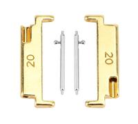 FILFEEL Color Retention Metal Watch Band Adapter,Easy to Tighten and Remove Watch Connection Adapter Accessories Comes with Spring Bars,Suitable for 20 to 22mm Bands (Gold)