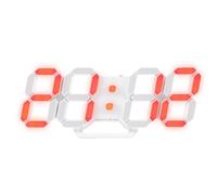 FILFEEL Colorful LED Wall Clock with 3D Number Display, Quiet Quartz Movement, Time Date Temperature, 7-Color Mood Light & Bedside Lamp, USB Charging Dock, Simulation & Nature Sounds - Fo