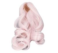 FILFEEL Curly Doll Wig for /3 Scale Jointed Dolls - Soft Silk with Central Parting Design, Blue Hair for Styling (Cream Pink)