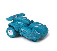 FILFEEL Dinosaur Transforming Car Toy for Kids - Deformation Inertial Scooter Toddlers (Cyan)