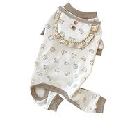 FILFEEL Dog Home Clothes Warm Breathable Full Printed with Saliva Towel for Small and Medium Pets (M (8.8-12.1lb))