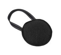 FILFEEL Dog Tug Gear - Multi-Layer Cotton Round Bite Pillow with Handle for Small Medium Dog Training, Pull Toy for Recall Drop Retrieval Practice, No Fill No Squeaker Safe Interactive Tu (Black)