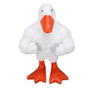 FILFEEL Duck Key Holder - Magnetic Funny Duck Statue Desktop Decor for Home Entryway Table - Plastic Sculpture Figurine with Strong Beak Magnet - 6.26 X 4.69 X 2.13 Inches (White)