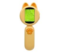 FILFEEL Electronic Magnifying Glass Handheld - 2.0 Inch Color Screen Digital Microscope with 4x Zoom, 8 LED Lights & Built-in Storage for Kids Science Education and STEM Learning (Yellow)