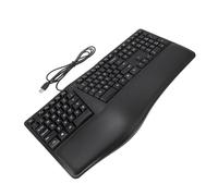 FILFEEL Ergonomic Split Keyboard, Quiet USB 2.0 Wired Keyboard 110 Keys Comfortably, Palm Rest, LED Indicators, Plug and Play, for 98 95 NT ME 2000 XP 7.0 8.0, ABS, Leather, 1.5m