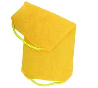 FILFEEL Exfoliating Bath Towel, Dual Sided Rubbing Washcloth with Elastic Strap for Body Scrub and Massage, Reusable, Multiple Colors Optional (Yellow)