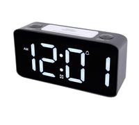 FILFEEL Extra Bed Shaker Alarm Clock with Vibrating Function, Large LED Display and 15 Color Modes for Sleepers