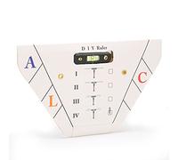 FILFEEL Eyebrow Shaper Stencil, Stainless Steel Eyebrow Ruler with Lettering and Level Instrument, for Symmetrical Eyebrow Design By Artists and Makeup Artists (Ⅳ (level balance ruler))