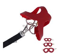 FILFEEL Faux Leather Hamster Leash and Harness Set for Small Pets with Bells, Soft and Comfortable Walking Vest (Red)