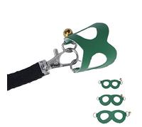 FILFEEL Faux Leather Hamster Leash and Harness Set for Small Pets with Bells, Soft and Comfortable Walking Vest (Green)