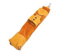 FILFEEL Flame Proof Electrode Bag - Thickened PU Leather Welding Rod Holder for 20pcs 4.0mm Electrodes, & Wearable with 5cm Belt, 35x5x7cm Yellow Welding Accessory