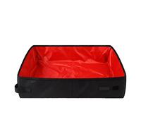 FILFEEL Folding Cat Litter Box Portable Oxford Cloth Foldable Cat Litter Pan Tray 50x40cm for Travel and Home Use (Red)
