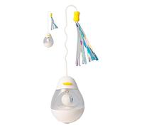 FILFEEL Funny Cartoon Duck Cat Teaser Toy with Colorful Tassel Sound Interactive Play for Cats (White)