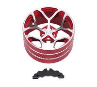FILFEEL FUTABA RC Transmitter Steering Wheel Replacement - Anodized Aluminum Alloy Hand Wheel for RadioLink WFLY DUMBORC - Fit Enhanced Control & Handling Feel (Red)