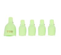 FILFEEL Gel Polish Remover Clips Flexible Easy Operation Pack of 5 Nail Art Tool Home Salon Toenail Soak Off Cap (Green)