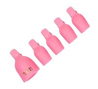 FILFEEL Gel Polish Remover Clips Flexible Easy Operation Pack of 5 Nail Art Tool Home Salon Toenail Soak Off Cap (Pink)