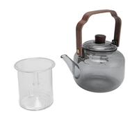FILFEEL Glass Teapot with Removable Infusers 900ml High Borosilicate Stovetop Safe Tea Kettle for Electric Ceramic Cooktop - Dual Stainless Steel Infuser Set with Wood Handle