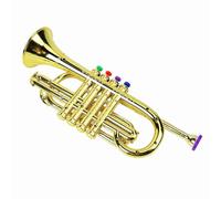 FILFEEL Gold Kid Trumpet Toy,Children Trumpet Toy with 4 Colored Keys with 4 Toning to Exercise The Coordination And Flexibility of Their Small Hands Easier for to Play Songs