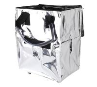 FILFEEL Grocery Bag On Wheels Large Capacity 65L Collapsible Rolling Shopping Cart with 600D Fabric & PP Base Plate - Foldable Trolley for Supermarket, Farmers Market, Seniors, and Commut (Silver)