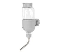 FILFEEL Hanging Dog Bottle 500ml Large Capacity Plastic Crate Dispenser with Double Bead -Backflow Valve for Puppy Cat (Gray)