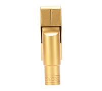 FILFEEL High-End E Flat Alto Saxophone Mouthpiece - Brass Construction with Matte Gold-Plated Sliding & Reed Clip for Bright, Focused and Full- Versatility