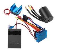 FILFEEL High-Performance 3650 4300KV Brushless Motor with 80A ESC, Heat Sink & Program Card for /10 RC Car Upgrade (60A)